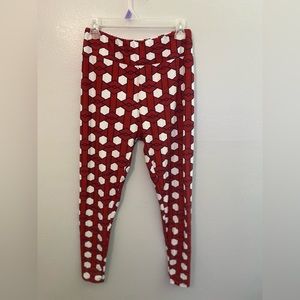 LulaRoe Leggings Red Circle Print Medium size